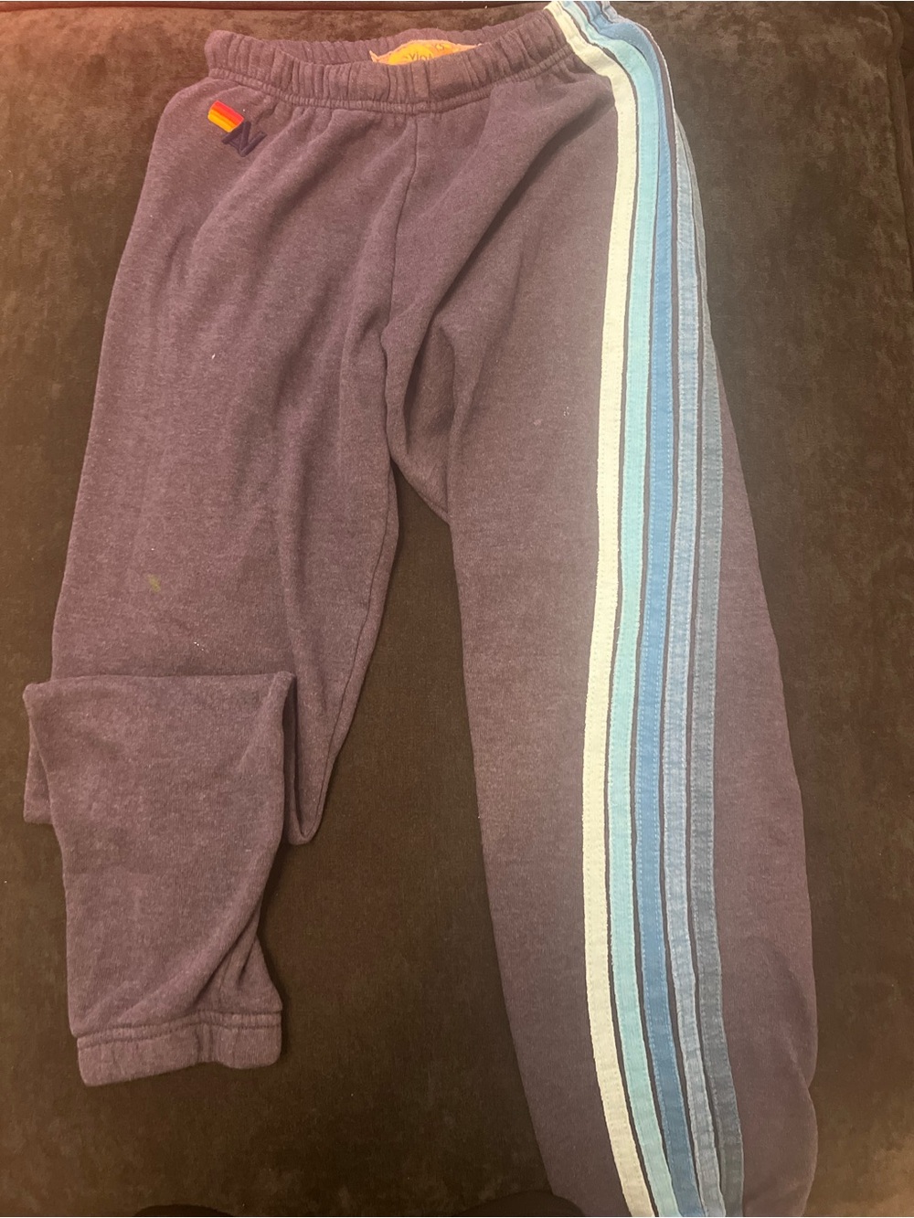 AVIATOR NATION Sweatpants with Blue Side Stripes (SEE PHOTOS FOR SMALL SPOTS) XS